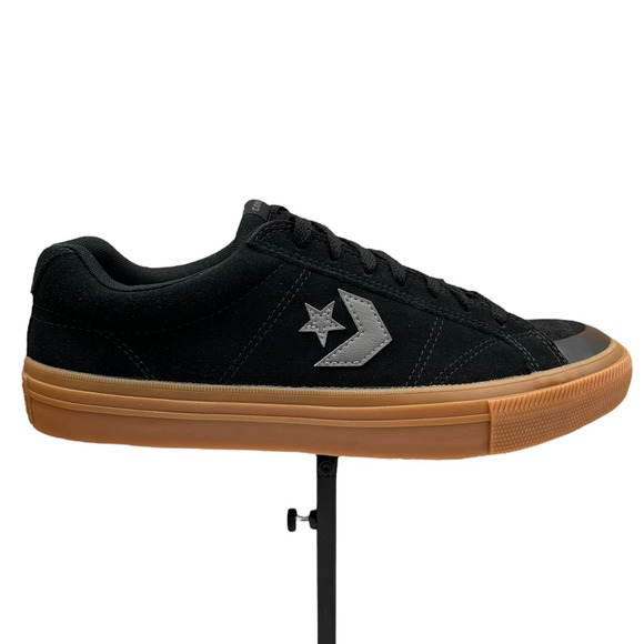 Converse Mens Suede Skate Sneakers Size 10.5 Black Gum Sole Sport Casual Lace up - Picture 11 of 11